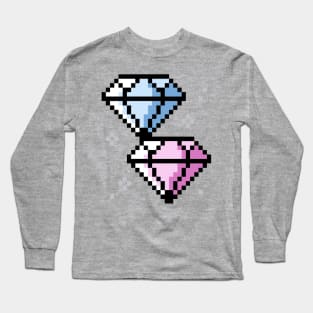 Pixelart Diamonds Long Sleeve T-Shirt